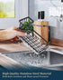 Consumest Sponge Holder for Kitchen Sink - Stainless Steel Sink Caddy with Removable Drip Tray for Dish Soap Storage -