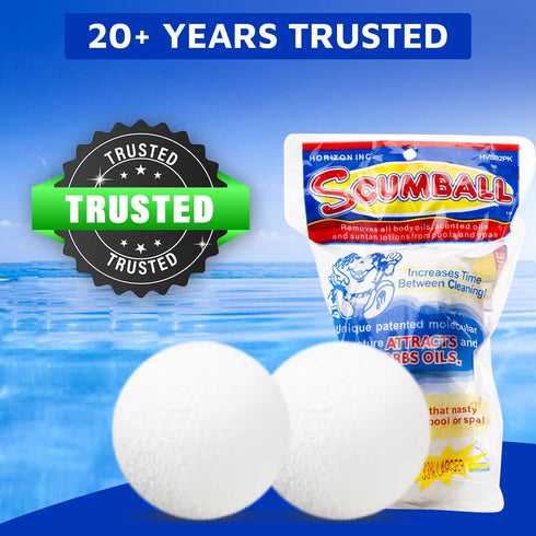 SCUMBALL 3-inch 4 Pack s for Hot Tub Scum Absorber & Pool Spa Surface Cleaner | Reusable Foam Ball Absorbs Oils, hot