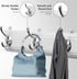 Coat Rack Wall Mounted White, 17" Wooden Modern Coat Hanger with 4 Hooks, Heavy Duty Zinc Alloy Wall Hook Rack