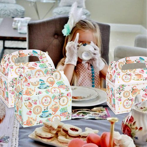 12 PCS Tea Party Favor Boxes - Lets Tea Party Party Supplies, Favor Bags for Tea Party Time
