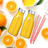 40 Sets 40 40 (Silver,8 oz) Irenare Plastic Small Milk Bottles with Straws and Metal Lids Clear Plastic Bottle