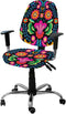 Colorful Floral Mexican Pattern Office Chair Cover, Stretchable Slipcover for Computer Chair Backrest, Mexico Ethnic