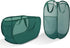 Collapsible Laundry Basket 2 Pack, Green Mesh Pop Up Hampers with Handles, Large Portable Travel Laundry Bag