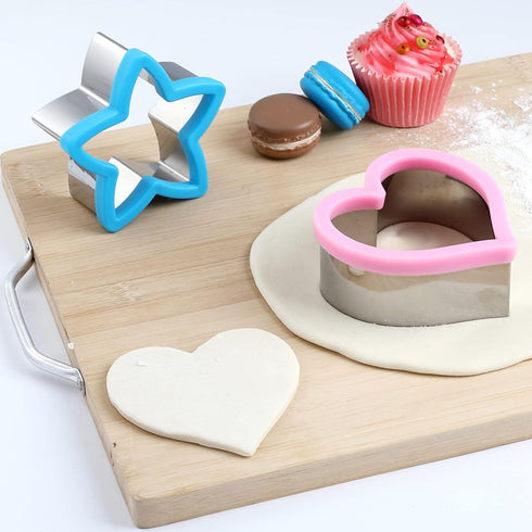 Sandwiches Cookie Cutter Set, Mouse, Dinosaur, Heart, Star Shapes, Food Grade Cookie Cutters for Decorating Food