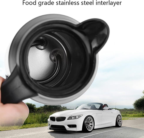 Car Electric Kettle, 750ml 120W 12V Stainless Steel Heating Kettle for Most 12V Power Source Cars