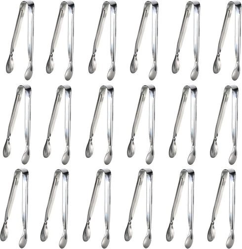 18PCS Mini Tongs for Appetizers, 5Inch Serving Tongs, Small Kitchen Utensils for Sugar Cubes, Coffee, Tea Party, Dessert