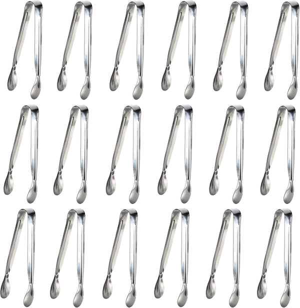 18PCS Mini Tongs for Appetizers, 5Inch Serving Tongs, Small Kitchen Utensils for Sugar Cubes, Coffee, Tea Party, Dessert