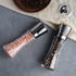 VEVOK CHEF Salt and Pepper Grinder Set Stainless Steel Black Mill with Adjustable Coarseness Spice Grinder