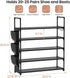 5 20-25 Closet,Entryway,Small VILICK Tier Shoe Rack with Hook and Side Pocket,Shoe Organizer Space Saver Storage