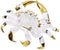 WitnyStore 6" Clear Gold Crab Artistic Blown Glass Figurine Premium Hand-Blown Statue