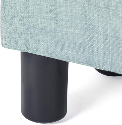 15x10.8x8.7inch Adeco Small Ottoman Footstool- Mordern Rectangle Soft Fabric Footrest