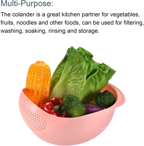 uxcell 2pcs Rice Washing Filter Strainer Basket, Pink, for Home Kitchen Cleaning Tools