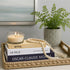 Set 3 Aesthetic Decorative Books for Home Decor w. Wood Bead - of Linen Fake Books for Decoration, Coffee Table Book