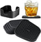 IYYI Silicone Coasters Set of 6, Drink Coasters with Holder, Non-Slip Cup Mat, Deep Tray Absorbent Coaster, Heat