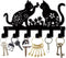 CREATCABIN Cat Metal Key Holder: Wall Mounted Iron Key Hanger with 6 Hooks, Black Rack Organizer for Entryway Decor