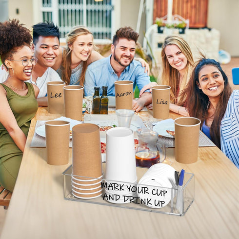 Countertop, 14.5 Inches Coffee Bar Accessories and Organizer, Disposable Cup Holder for Clear Acrylic Storage