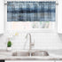 Blue Grey Kitchen Valances for Windows Navy Blue Kitchen Curtain Valance Abstract Art Window Treatment Valances for Living Room Bedroom Bathroom Decor (18" W x 52" L, Blue Grey) by Euyyhai
