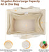 VitaSerena Handles(3pc Canvas Grocery Bags with Dual XL), Large Reusable Shopping Bags for Groceries, Inner Pockets