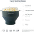 The Silicone Kitchen Collapsible Microwave Popcorn Maker Bowl, Non-Toxic, Dishwasher Safe, Dark Blue.