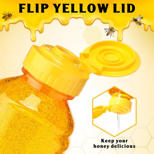 48 12 oz Didaey Pcs Plastic Honey Bottles Clear Jars Honey Dispenser with Lids Caps Containers Leak Resistant Empty