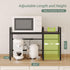 NETEL Expandable Microwave Stand, 2 Tier Metal Kitchen Organizer Shelves with 8 Hooks