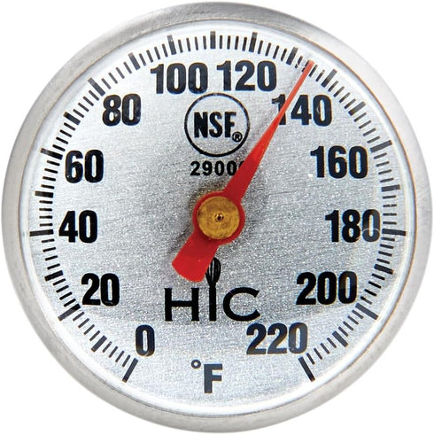 HIC Kitchen Instant-Read Meat Thermometer - Shatterproof Face, Stainless Steel, Protective Cover