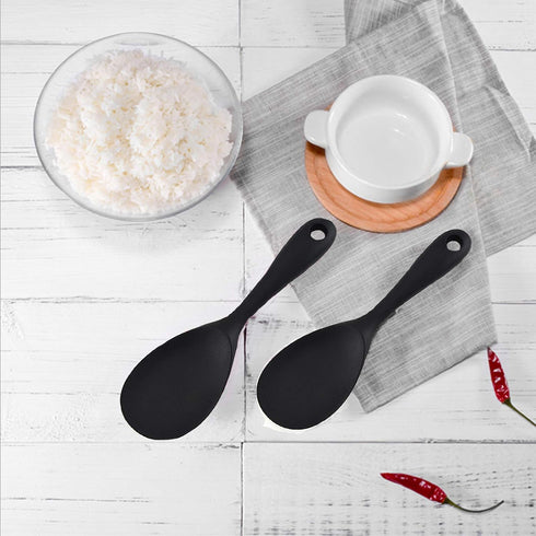 Silicone Rice Paddle Spoon Set of 2, Non Stick Heat Resistant Kitchen Gadge for Rice, Mashed Potato