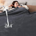 80'' 60'' 3 Tisancy Love Waterproof Dark Gray and Light Gray Bed Blanket x with a Storage Bag, Double Sides Flannel