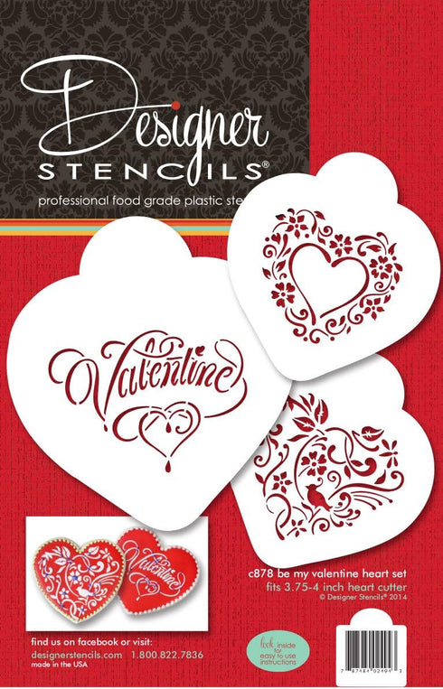 Be My Valentine Heart Set, Designer Stencils