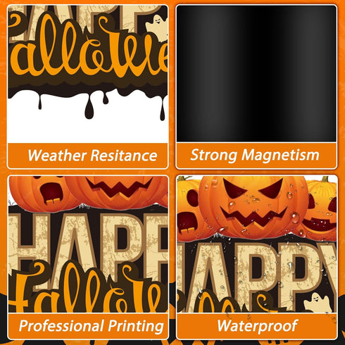 24 Pieces Halloween Refrigerator Magnets, Pumpkin Ghost Decorative Stickers for Metal Door, Mailbox, and Car Decor