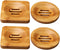SUMAJU 4 Pcs Wooden Soap Holders, Natural Bamboo Soap Dish Square & Round for Home Bathroom