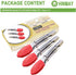 Set of 3 Small Kitchen Tongs with Silicone Tips, 7 Inch (Red)