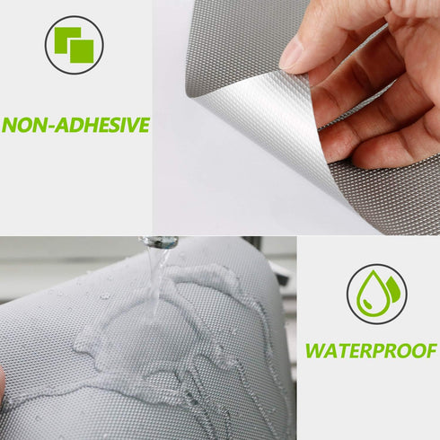 Kitchen Shelf Liner Drawer Liners - Waterproof Non-Adhesive Refrigerator Mats for Strong Durable Kitchen Cabinets,
