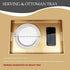 15.6" 10.2" Spsyrine Gold Decorative Serving Tray with Handles, Elegant Plastic Coffee Table Tray for Ottoman, Living