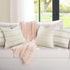 18X18 Set 2 Decorative Farmhouse Linen Throw Pillow Covers, Boho Textured Pillow Case of ,Beige with White & Brown