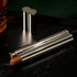 Viski Stainless Steel Cigar Holder with 2 oz Liquor Flask, Slim Single Cigar Case, Silver, Set of 1 for Whiskey
