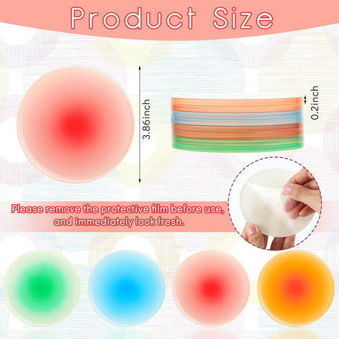 8 3.9 Inches Irenare Pieces Colorful Acrylic Coaster Cute Coasters Round Heat Resistant Holder Anti Slip Table
