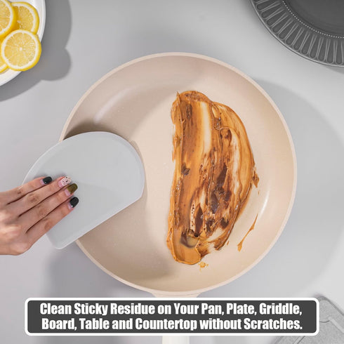 Sapid Flexible Curved Edge Silicone Bowl Scraper, Food Grade Dough Scraper for Baking, Easy to Clean, Gray