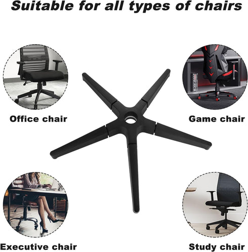 2200 lbs, 28 Inch Office Chair Base Replacement Parts Heavy Duty, Bear Capacity Desk Chair Base Replacement Metal
