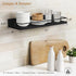 17 Inch Long-Set 3 Forbena Black Floating Shelves for Wall, Bahtroom Wall Shelves Over Toilet, Rustic Hanging Shelf