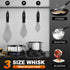 Stainless Steel Wire Whisk Set - 3 Packs (7"+9"+11") Balloon Whisk, Thick Wire Wisk & Strong Handles for Cooking,