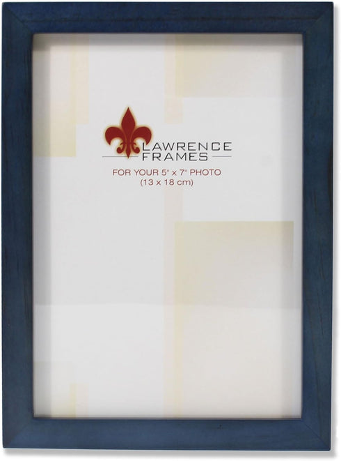 Lawrence Frames Blue Wood Picture Frame, Gallery Collection, 5 by 7-Inch