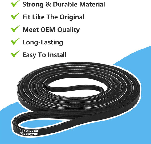WE12M29 WE03X29897 Dryer Belt Compatible with GE/Hotpoint - Replace for Dryer Drum Drive Belt WE12M22, 137292700,