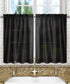 Ellis Curtain Stacey Sheer Tailored Tier Pair Curtains, 56" x 30", Black