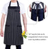 Aprons for Women and Men - Kitchen Chef Apron with 3 Pockets, Adjustable Bib Apron, 32" x 28" - Black/White