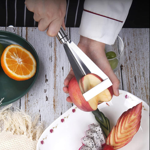Fruit Carving Knife, 2 Pack Stainless Steel Vegetable Cutter, Triangular Shape DIY Carving Knives for Home Kitchen