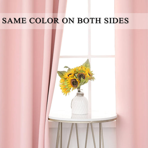 84 Inch Grommets 1 52 84 Inch KEQIAOSUOCAI Length Baby Pink Curtains for Girls Kids Nursery Bedroom - Thermal Insulated
