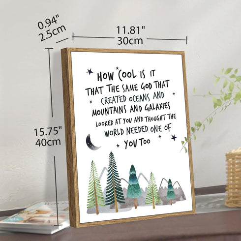 Howwii Communion Inspirational Wall Art for Nursery Mountain Decor, Same God Creation Christian Wall Decor for Kids
