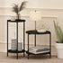 2-Tier 15.55 10.58 5.46 inches, Furinno Besi Modern Round Side End Table with Sturdy Metal Legs, (W) x (H) x (D)