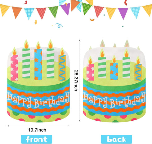 Tegeme 2 Pieces Kids Chair Cover, Birthday Chair Cover Classroom Seat Decorations for Party Home School Office (Blue)